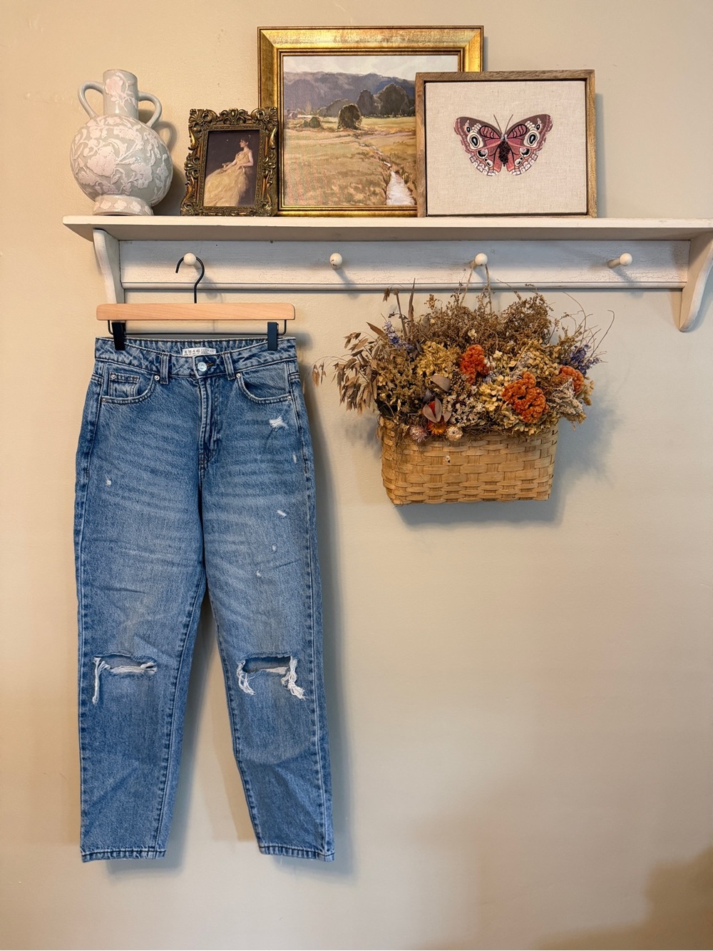 Primark Light Blue Ripped Boyfriend Jeans